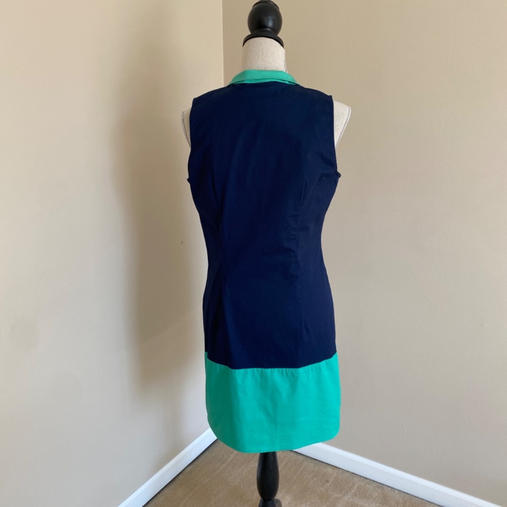 Sail to Sable STS Sleeveless  Navy Blue Green Tunic Dress Size M - Picture 7 of 10